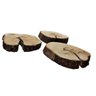 Kit com 3 Bolachas Madeira Tronco Rústica 23 x 20cm - 3