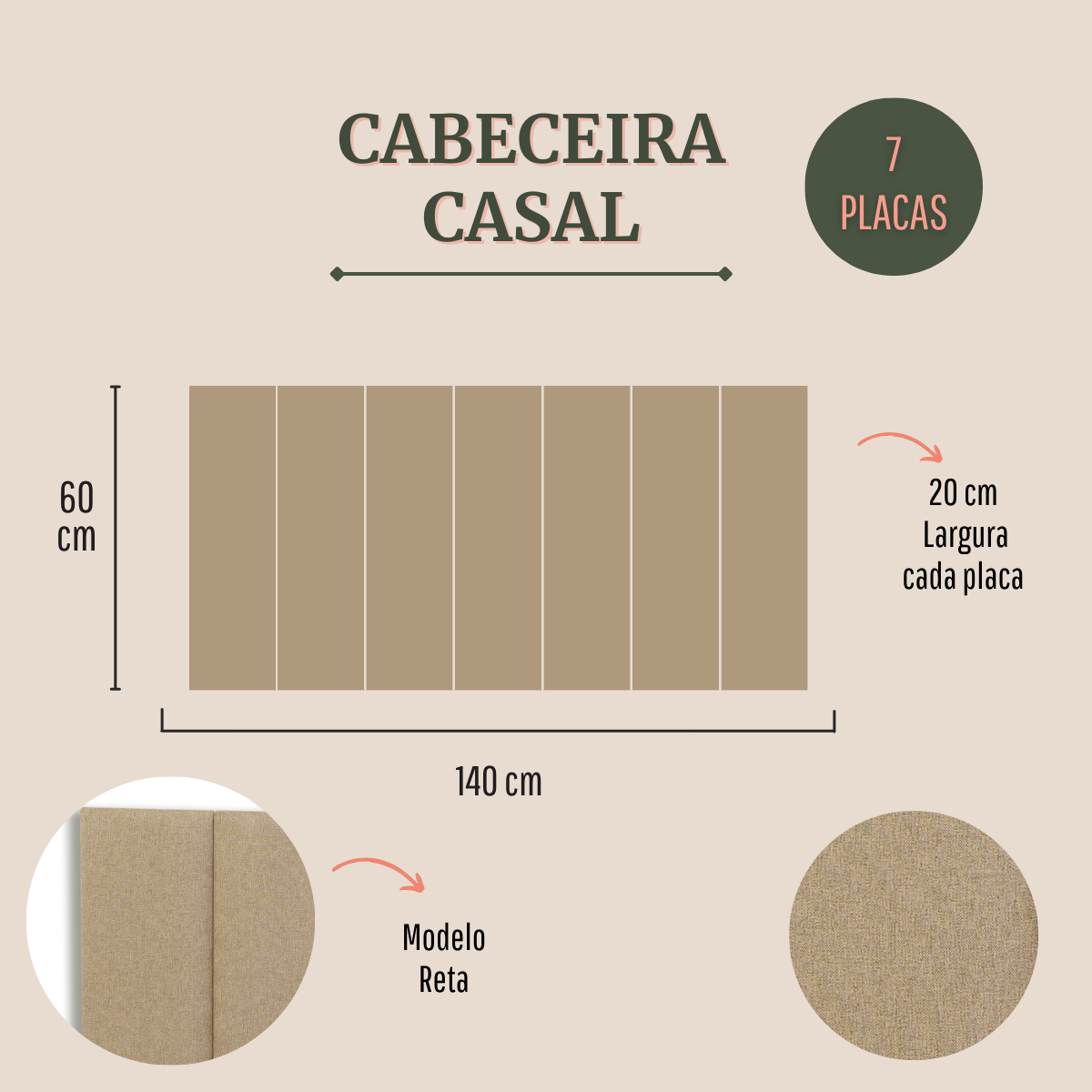 Cabeceira Casal 140x60 Cama Box Modulada Reta - 2