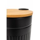Ver imagem 2 de Lixeira com Tampa e Pedal de Bambu 3 Litros Fluted 17x24cm Jolitex - Preta