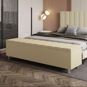 Ver imagem 1 de Calçadeira Baú Recamier Estofado Queen 160 Cm Ônix Linho Creme
