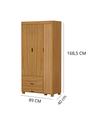 Ver imagem 2 de Kit Bela Cama Solteiro com Guarda Roupa 3 Portas para Quarto de Mdf Design Moderno de Rattan