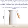 Garrafa Térmica Café Cha 1l Cabo Madeira Nordica Branco - 4