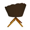 Ver imagem 4 de Poltrona Decorativa Pétala Pés Madeira Giratório Suede Marrom - Ds Estofados
