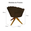 Ver imagem 5 de Poltrona Decorativa Pétala Pés Madeira Giratório Suede Marrom - Ds Estofados