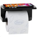 Ver imagem 2 de Porta Papel Higiênico de Parede Preto Com Tampa Zmt