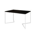 Ver imagem 1 de Mesa Jantar Industrial Preta Retangular 137x90cm Base V Ferro Branco