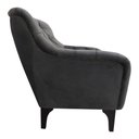 Ver imagem 3 de Poltrona Decorativa em Veludo Cinza com Tachas e Pés de Madeira Maciça Shaula Harmônica Móveis