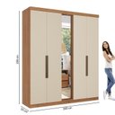 Ver imagem 3 de Guarda-Roupa Casal 5 Portas 4 Gavetas MDF 200cm Supremo Off White Freijó/Areia