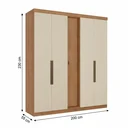 Ver imagem 3 de Guarda-Roupa Casal 5 Portas 4 Gavetas MDF 200cm Supremo Yescasa Off White Freijó/Areia