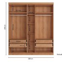 Ver imagem 4 de Guarda-Roupa Casal 5 Portas 4 Gavetas MDF 200cm Supremo Off White Freijó/Areia
