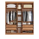 Ver imagem 5 de Guarda-Roupa Casal 5 Portas 4 Gavetas MDF 200cm Supremo Off White Freijó/Areia
