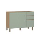 Ver imagem 1 de Balcão de Cozinha para Pia 120cm 2 Portas e 3 Gavetas sem Tampo Slim Luciane Móveis