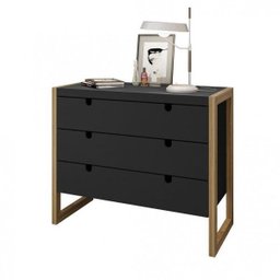 Cômoda 3 Gavetas 90cm Jasmim Espresso Móveis - 4 Cômoda 3 Gavetas 90cm Jasmim Espresso Móveis - 4