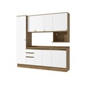 Ver imagem 1 de Armário de Cozinha Compacta Nicho Micro-ondas 100% Mdf 230cm Nogueira/branco Celeste Kappesberg