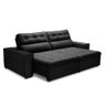 Sofa Retratil Reclinavel 2 Lugares 2,40 Vitória Veludo Preto Lansofbr - 4