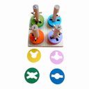 Ver imagem 1 de Passa Círculos Educativos Pedagógicos Brinquedos em Madeira Jogos Divertidos Socialização Diversão e