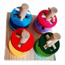 Ver imagem 2 de Passa Círculos Educativos Pedagógicos Brinquedos em Madeira Jogos Divertidos Socialização Diversão e
