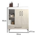 Ver imagem 2 de Gabinete de Banheiro 80cm com Lavatório Ref 680 Cewal - Branco/arenito