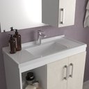 Ver imagem 3 de Gabinete de Banheiro 80cm com Lavatório Ref 680 Cewal - Branco/arenito
