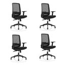 Ver imagem 2 de Kit 4 Cadeiras Ergonômicas de Escritório Reclinável Netflex Pistão Classe 4 Sistema Syncron