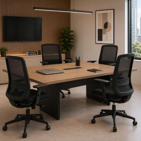 Kit 4 Cadeiras Ergonômicas de Escritório Reclinável Netflex Pistão Classe 4 Sistema Syncron
