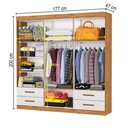 Ver imagem 4 de Guarda-roupa Casal Mondo 6 Portas 4 Gavetas com Espelho Cinamomo/off White - Pnr Móveis