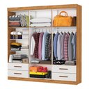 Ver imagem 2 de Guarda-roupa Casal Mondo 6 Portas 4 Gavetas com Espelho Cinamomo/off White - Pnr Móveis