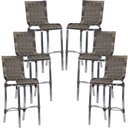 Ver imagem 1 de Conjunto de 6 Banquetas Haiti em Alumínio para Cozinha, Bistrô, Edícula Trama