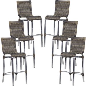 Conjunto de 6 Banquetas Haiti em Alumínio para Cozinha, Bistrô, Edícula Trama
