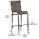 Ver imagem 5 de Conjunto de 6 Banquetas Haiti em Alumínio para Cozinha, Bistrô, Edícula Trama