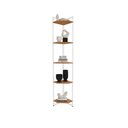 Ver imagem 3 de Torre Desk de Canto Multiuso 5 Prateleiras Canela/branco