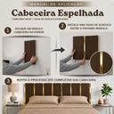 Ver imagem 7 de Cabeceira para Cama de Casal Modular Ripada Mdf Amadeirado com Acrílico Espelhado Dourado Premium