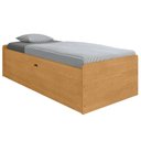 Ver imagem 3 de Cama Solteiro com Baú Meraki Naturalle com Pistões a Gás MDF MDP Marrom Framar