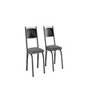 Ver imagem 1 de Kit 2 Cadeiras para Sala de Jantar Leda Preto/Platina