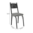 Ver imagem 3 de Kit 2 Cadeiras para Sala de Jantar Leda Preto/Platina