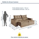 Ver imagem 3 de Sofa Retratil e Reclinavel Monaco 196cm Kc Rei de Casa Veludo Bege