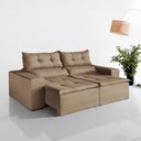 Ver imagem 2 de Sofa Retratil e Reclinavel Monaco 196cm Kc Rei de Casa Veludo Bege