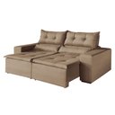 Ver imagem 1 de Sofa Retratil e Reclinavel Monaco 196cm Kc Rei de Casa Veludo Bege