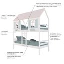Ver imagem 4 de Beliche Casinha Bela - Madeira Maciça Branco/rosa/verde | Megamobilia