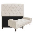 Ver imagem 1 de Cabeceira Lady e Recamier Félix 160cm Queen Size Corano Bege