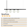 Lustre Pendente Figo Preto - 5 Globos Esfera de Vidro Branco - 6