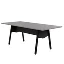 Ver imagem 4 de Mesa de Reunião 200cm para 8 Pessoas com Tampo Chanfrado Industrial Executive Cinza/Sagrado/Preto
