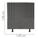 Ver imagem 3 de Cabeceira Estofada Grécia 140CM Casal Courino Cinza - D A DECOR