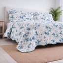 Ver imagem 1 de Kit Cobre Leito Evolution Queen Estampado Floral Dupla Face Colcha 3 Peças Lunera