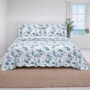 Ver imagem 4 de Kit Cobre Leito Evolution Queen Estampado Floral Dupla Face Colcha 3 Peças Lunera