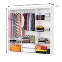 Ver imagem 4 de Guarda-Roupa Solteiro com 6 Portas e 2 Gavetas 153cm Multimóveis CR35562 Branco