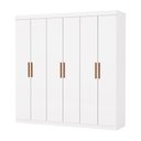 Ver imagem 2 de Guarda-Roupa Solteiro com 6 Portas e 2 Gavetas 153cm Multimóveis CR35562 Branco