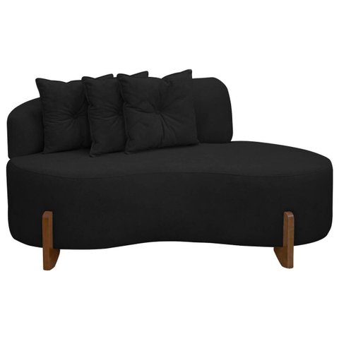 Sofá Orgânico Namoradeira 3 Lugares Feijão Thor 200cm Bouclê:preto