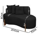 Ver imagem 4 de Sofá Orgânico Namoradeira 3 Lugares Feijão Thor 200cm Bouclê:preto