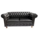 Ver imagem 2 de Namoradeira Luiz XV Chesterfield Capitone Corano Preto
